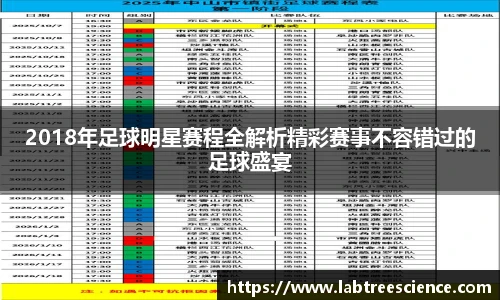 2018年足球明星赛程全解析精彩赛事不容错过的足球盛宴